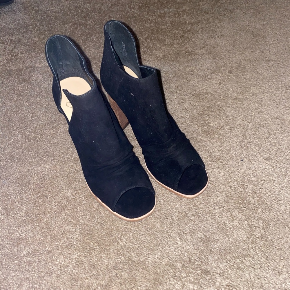 42 gold peep toe booties